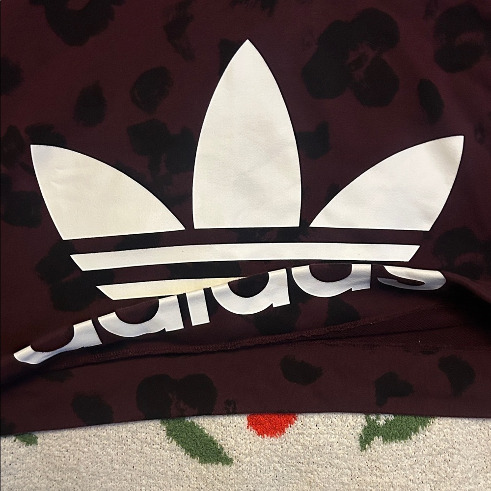 Adidas Maroon Hoodie with White Logo - Picture 2 of 5